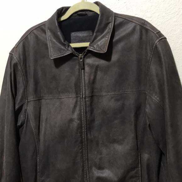John Ashford Men's Vintage Brown Leather Bomber Jacket. Very Good Condition. - Picture 2 of 12